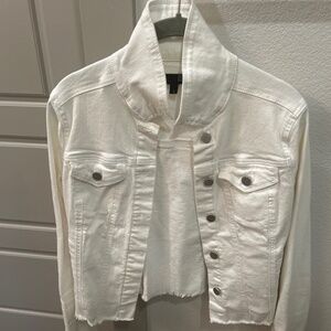 1822 Denim White Cropped Jean Jacket